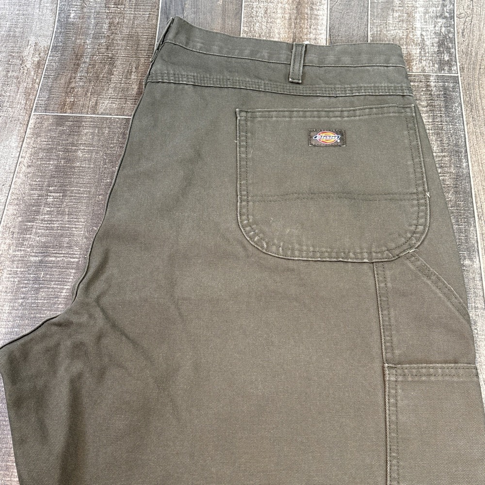 Dickies Men's Carpenter Work Pants 44x32 Brown Canvas‎ Big Man Read Flaw